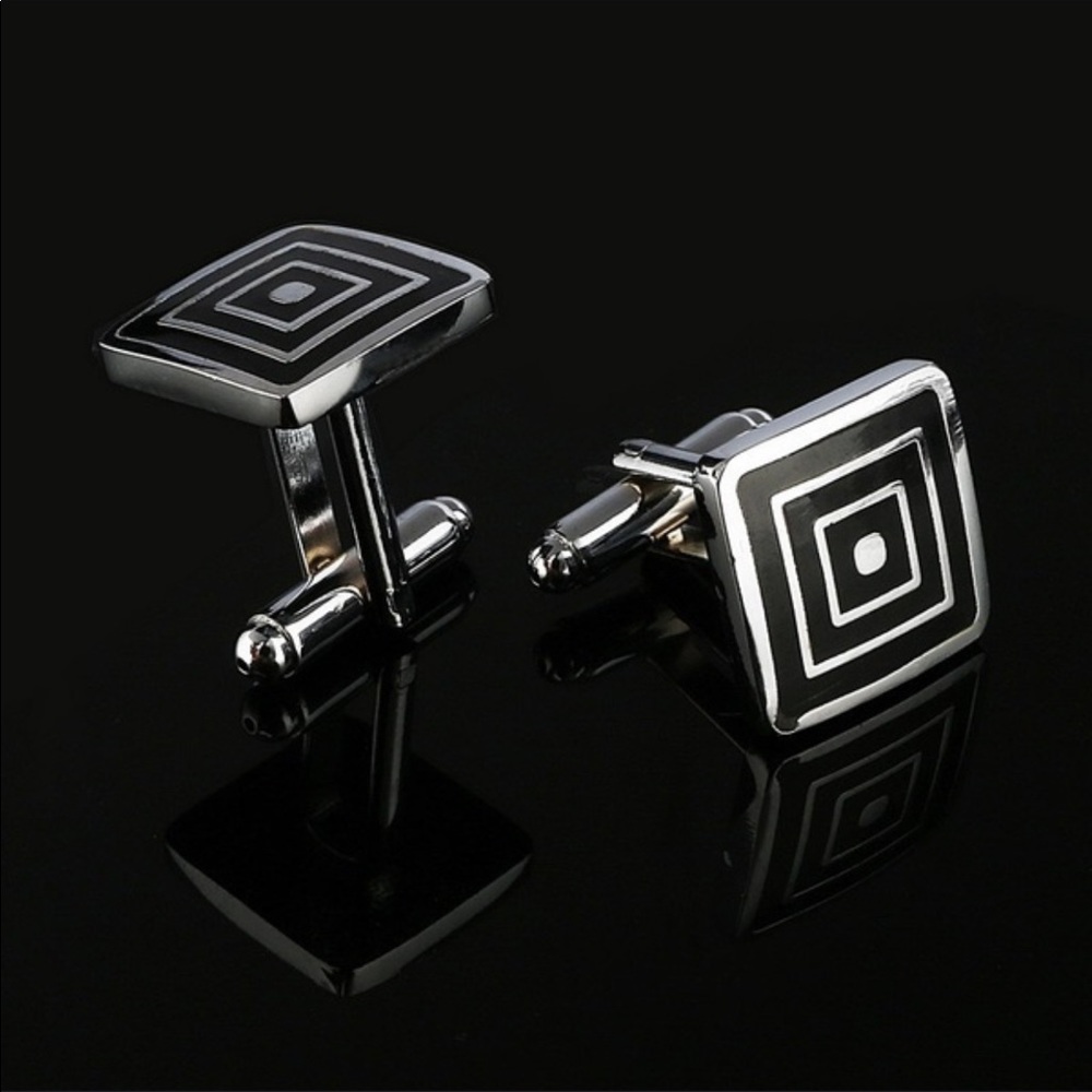 Silver/Black Design Cufflinks